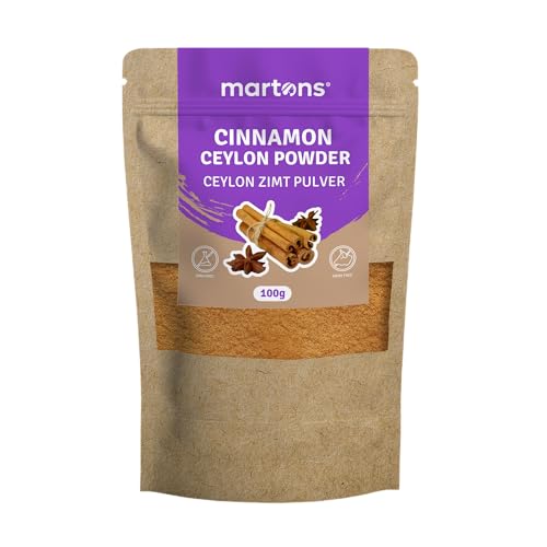Ceylon Zimt Pulver 100g | fein gemahlener Ceylon-Zimt in hoher Qualität | für süße & herzhafte Speisen | vom Martons von Martons