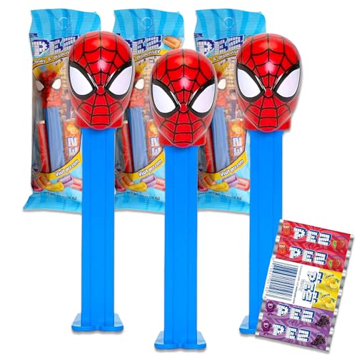 Spiderman PEZ-Spender, 4 Stück, Bündel mit 3 Pez-Spendern mit Spiderman-PEZ-Nachfüllpackung, Marvel Spiderman PEZ Süßigkeitenspender und Süßigkeiten-Nachfüllpackungen Spiderman PEZ-Spender, 4 Stück, Bündel mit 3 Pez-Spendern mit Spiderman-PEZ-Nachfüllpackung, Marvel Spiderman PEZ Süßigkeitenspender und Süßigkeiten-Nachfüllpackungen von Marvel
