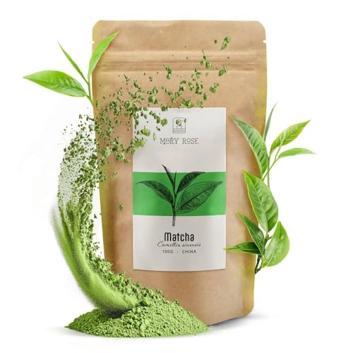 Mary Rose Matcha Grüntee | Grüner Tee Matcha | Grüner Tee in Pulverform | Quelle von Theine | Natürliche Stimulation | 100g von Mary Rose