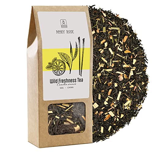 Mary Rose Wild Freshness Schwarzer Tee | Assam Schwarztee | Fruchttee | Zitrusgeschmack | natürliche Zusatzstoffe | Quelle von Theine | natürliche Stimulation | 50g von Mary Rose