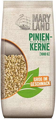 Maryland Pinienkerne 1kg Vorratspackung – Pinienkerne naturbelassen, vegan, frei von künstlichen Aromen, ohne Zusatzstoffe – Im Großbeutel genießen (1 x 1kg) von Maryland