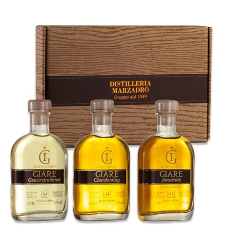 Geschenkverpackung mit 3 Gravuren von 10 ml + Einladung zum Besuch von DisSTILLERIA Geschenkverpackung mit 3 Gravuren von 10 ml + Einladung zum Besuch von DisSTILLERIA von Marzadro