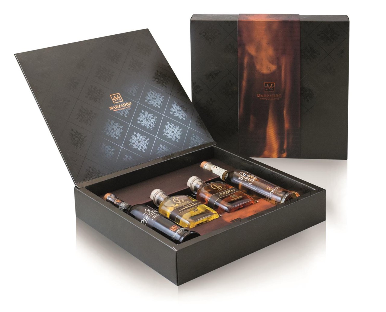 Marzadro Grappa Collezione Piramide Allegra 4 x 0,2 l Marzadro Grappa Collezione Piramide Allegra 4 x 0,2 l von Marzadro Grappa