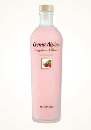 Marzadro Crema Alpina Liquore Fragoline Bosco/Waldbeercremelikör mit Sahne 700 ml. von Marzadro