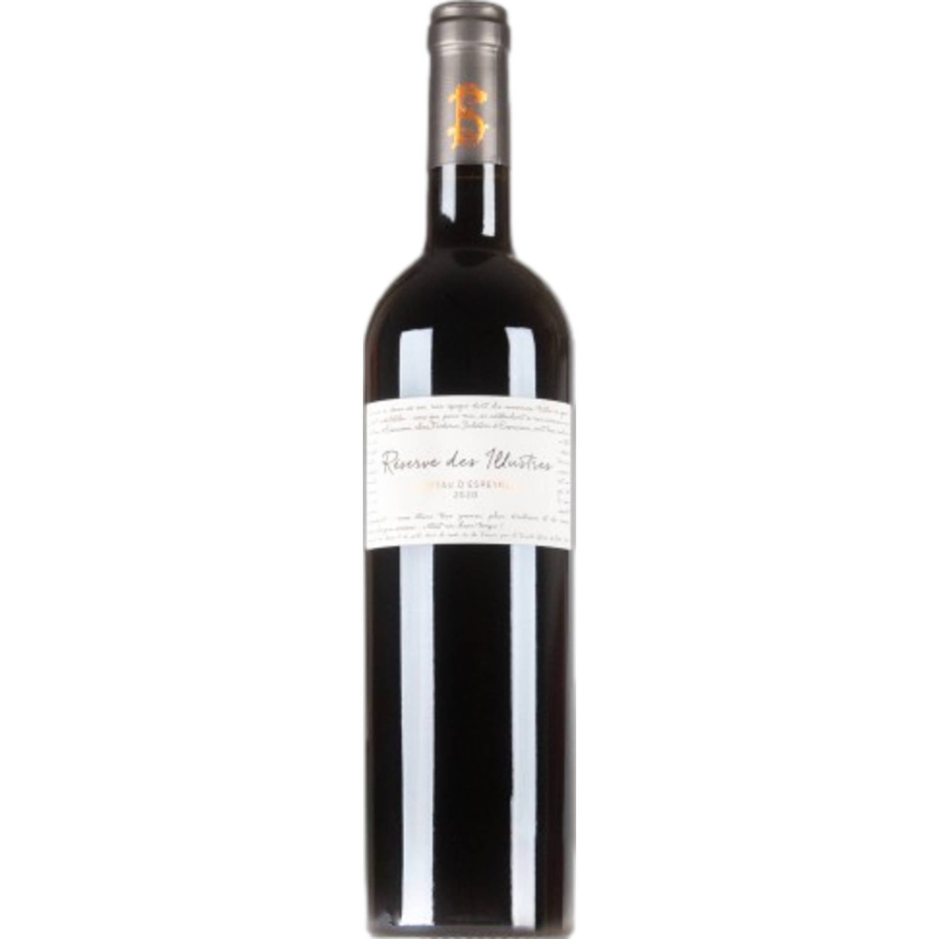 Domaine d'Espeyran Réserve des Illustres, Costières de Nîmes AOP, Languedoc-Roussillon, 2019, Rotwein Domaine d'Espeyran Réserve des Illustres, Costières de Nîmes AOP, Languedoc-Roussillon, 2019, Rotwein von Mas d'Espeyran Espeyran SCEA Ribasse Argentiére 30800 Saint-Gilles