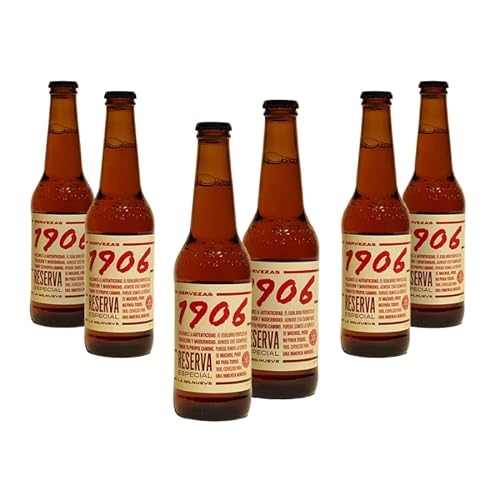 6er Set Spanisches Bier "1906" Reserva Cerveza 33cl von Más