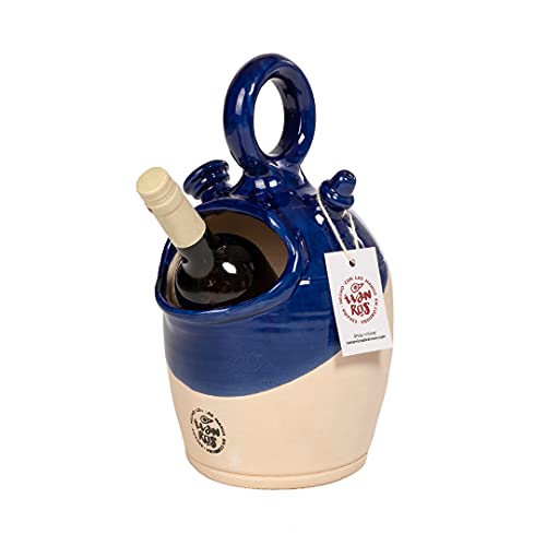 Blau Ton Keramik Flaschenkühler "Botijo" von Más