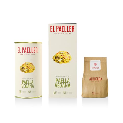EL PAELLER - Zubereitung für Gemüse-Paella | 100% Vegan | Traditionell über Holzfeuer gekocht | 100% Natürliche Zutaten | Für 2-3 Personen | Einfach in nur 18 Minuten zuzubereiten | Glutenfrei von El Paeller
