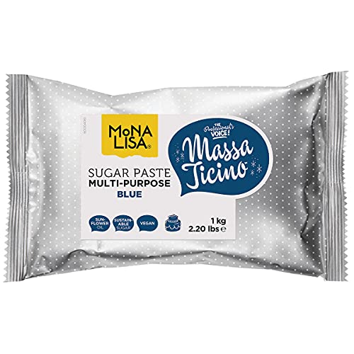 Massa Ticino Mona Lisa Zuckerpaste für Kuchen, 1 kg, Blau von Massa Ticino