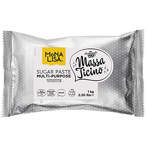 Massa Ticino Mona Lisa Zuckerpaste für Kuchen, 1 kg, Weiß von Massa Ticino