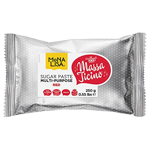 Massa Ticino Mona Lisa Zuckerpaste für Kuchen, 250 g, Rot Massa Ticino Mona Lisa Zuckerpaste für Kuchen, 250 g, Rot von Massa Ticino