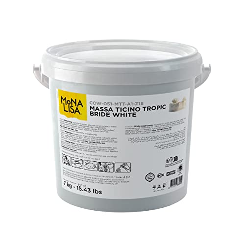 Massa Ticino Tropic Bride White Icing von Mona Lisa, Fontant Zuckerpaste für Kuchen, Mehrzweck, 7 kg, Fondant zum Backen, Modellieren, Abdecken und Dekorieren Massa Ticino Tropic Bride White Icing von Mona Lisa, Fontant Zuckerpaste für Kuchen, Mehrzweck, 7 kg, Fondant zum Backen, Modellieren, Abdecken und Dekorieren von Massa Ticino