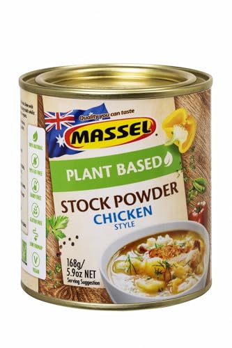 Massel, Bouillon-Suppenpulver - Ohne MSG, Glutenfrei, Hühnergeschmack - 168 g, Packung mit 1 Suppenbrühe in Dosen von Massel