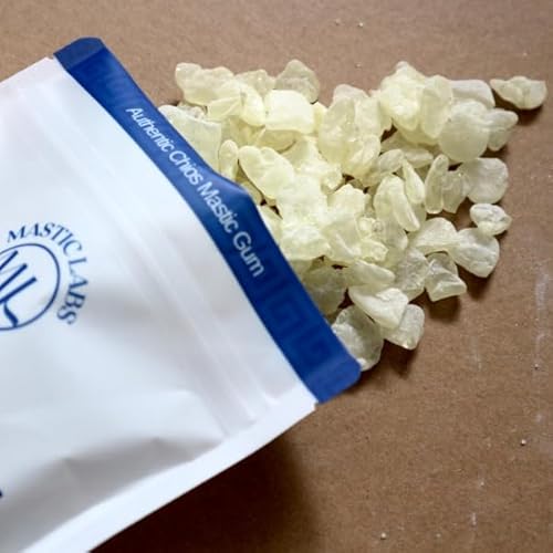 Mastic Labs Reines griechisches Mastixharz, Chios Tears, Griechenland (Pistacia Lentiscus), frisch und hochwertig, kleine/normale Größe (40 g) (normale/kleine Tränen (40 g)) von Mastic Labs