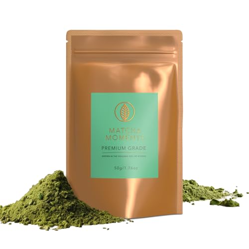 Matcha Pulver aus Japan 50g, Premium Grade, doppelt beschattet, steingemahlen, 100% rein und natürlich – Ideal für Matcha Latte, Smoothies oder pur von MATCHA MOMENTS von Matcha Moments
