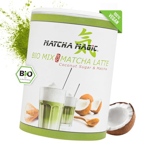 MatchaMagic - Bio Matcha Latte - Matcha Tee Pulver mit Kokosblütenzucker - Matcha Latte Pulver aus Japan - Matcha Pulver für leckeren Tee (2x200g Dose) von MatchaMagic