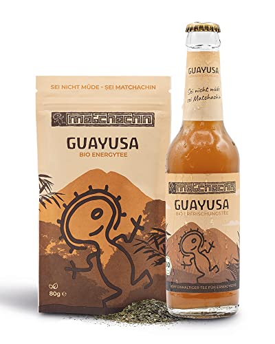 Eine Flasche Guayusa und eine Tüte Guayusa-Tee (80g) das Original von Matchachin - viel Koffein - die perfekte Energydrink Alternative von Matchachin