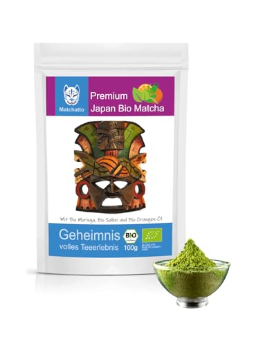Matchatto | Matcha Tee Moringa & Salbei mit Orange 100g | Original grüner Tee aus Japan verfeinert mit Heilsalbei & ätherischem Orangenöl als Immunbooster Matchatto | Matcha Tee Moringa & Salbei mit Orange 100g | Original grüner Tee aus Japan verfeinert mit Heilsalbei & ätherischem Orangenöl als Immunbooster von Matchatto