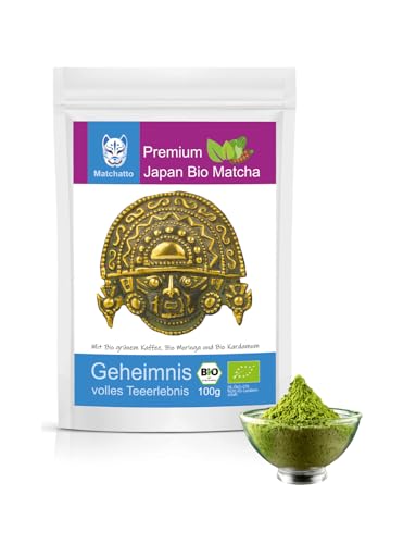 Matchatto | Matcha Tee Grüner Kaffee Moringa & Kardamom 100g | natürlicher Grüntee aus Japan mit einer würzigen Kaffee-Note für mehr Energie und Vitalität von Matchatto