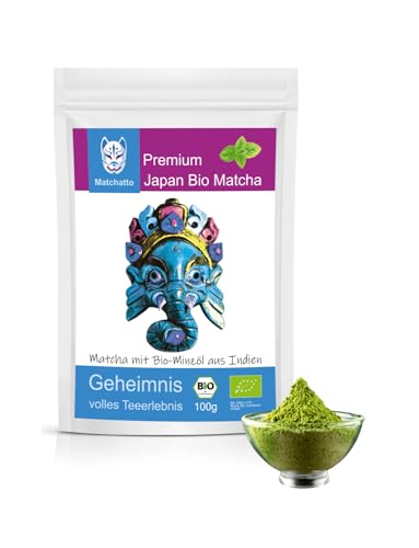 Matchatto | Matcha Tee Minze 100g | natürlicher grüner Tee aus Japan verfeinert mit ätherischem Minzöl für Kraft und Erfrischung Matchatto | Matcha Tee Minze 100g | natürlicher grüner Tee aus Japan verfeinert mit ätherischem Minzöl für Kraft und Erfrischung von Matchatto