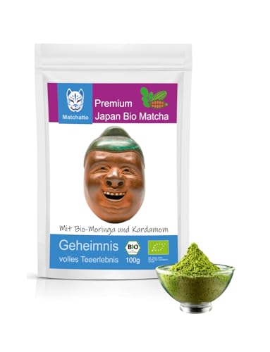 Matchatto | Matcha Tee Moringa & Kardamom 100g | natürlicher Grüntee aus Japan mit einem würzig-exotischen Geschmack für Ruhe und Balance von Matchatto