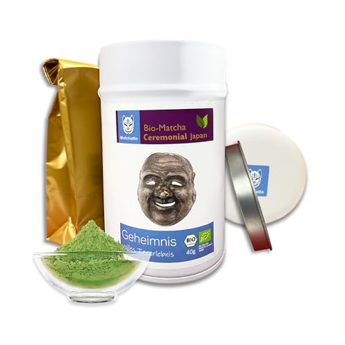 Matchatto | purer Matcha Tee Ceremonial Grade 40 g | Original grüner Tee aus Japan als natürliches Zeremonie Matcha Pulver langsam in Steinmühlen gemahlen Matchatto | purer Matcha Tee Ceremonial Grade 40 g | Original grüner Tee aus Japan als natürliches Zeremonie Matcha Pulver langsam in Steinmühlen gemahlen von Matchatto