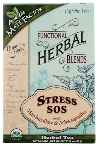 The Mate Factor Mate Factor Organic Stress Sos mit Marshmallow und Ashwagandha Tee, 20 Teebeutel von Maté Factor