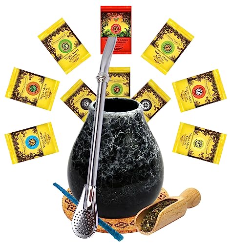 Brasilian Yerba Mate-Tee Set beste Geschmäcker 500g | Keramik Mate Tee Becher 350ml | Yerba Mate Green Set 10x50g | Edesthal Trinkhalm Sortija 19cm und Accessories | Yerba Mate-Tee loose leaf 0,5kg Brasilian Yerba Mate-Tee Set beste Geschmäcker 500g | Keramik Mate Tee Becher 350ml | Yerba Mate Green Set 10x50g | Edesthal Trinkhalm Sortija 19cm und Accessories | Yerba Mate-Tee loose leaf 0,5kg von Mate Green