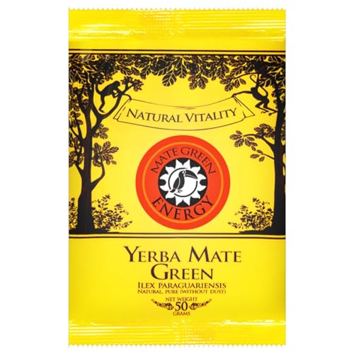 Brasilianische Mate Green Energy 50g●Fruit Yerba Mate-Tee●mit sibirischer Ginsengwurzel und Camu-Camu-Beere●Matetee aus Mateblättern●Grüner Tee Gunpowder●Yerba Mate Tee lose Blätter 50g von Mate Green