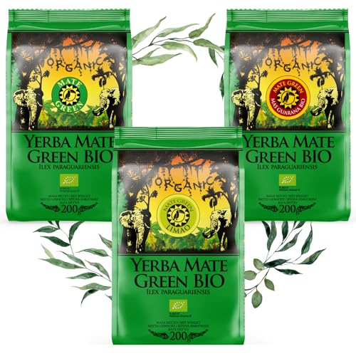 Bio Yerba Mate Tee Mate Green Set 600g ● Mate Tee bio 3x200g ● Guarana ● Zitrone ● Yerba mate tee set ● Yerba mate tee aus Mateblättern ● Luftgetrocknet von Mate Green