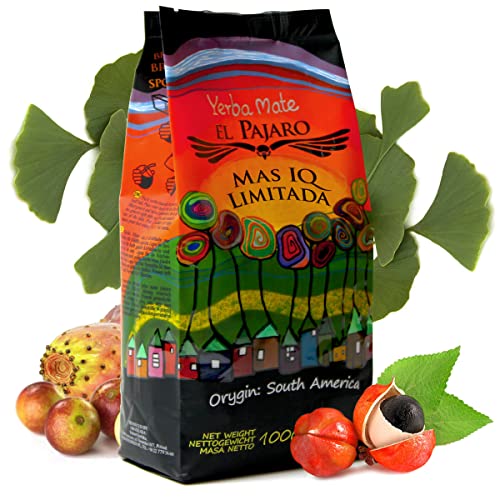 El Pajaro Mas IQ Limitada 1000g | Starker, Paraguayischer Mate-Tee | mit Gingko Biloba, Guarana, Camu Camu, Bacopa Monnieri, Kaktus von El Pajaro