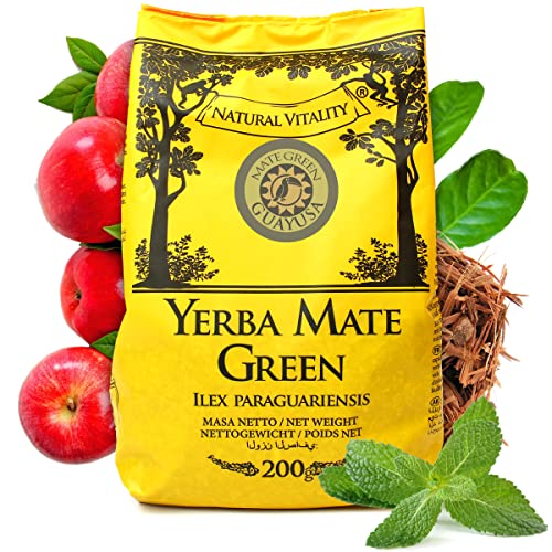 Mate Green Guayusa | Mate Tee 200g | Brasilianischer Mate Tee | Lose Blätter Grüner Tee | mit Ringelblumenblüten, Guayusa-Blättern, natürlichem Aroma von Mate Green