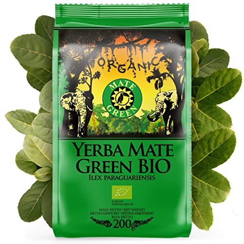 Mate Green Mate Tee Bio | Yerba Mate Bio 200g | Organisher Lose Blätter | 95% große Blätter 5% Stöcke | Traditionell geerntet, ohne Rauch getrocknet | Brasilianischer Mate-Tee aus Rio Grande do Sul von Mate Green