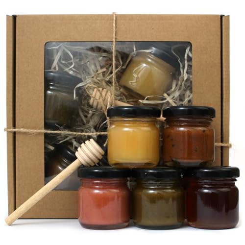Satz von Honig - Honigsorten - Honing Set - 5x50g | Mehrblütenhonig | Honigtauhonig und Honig mit natürlichen Zusatzstoffen von Mate Green