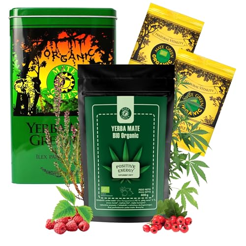 Yerba Mate BIO Set | Mate Bio Positive Energy Tee 400g mit Weißdornfrucht | Yerba Mate Green BIO 100g | Steel Box Mate Green Yerba Mate BIO Set | Mate Bio Positive Energy Tee 400g mit Weißdornfrucht | Yerba Mate Green BIO 100g | Steel Box Mate Green von Mate Green