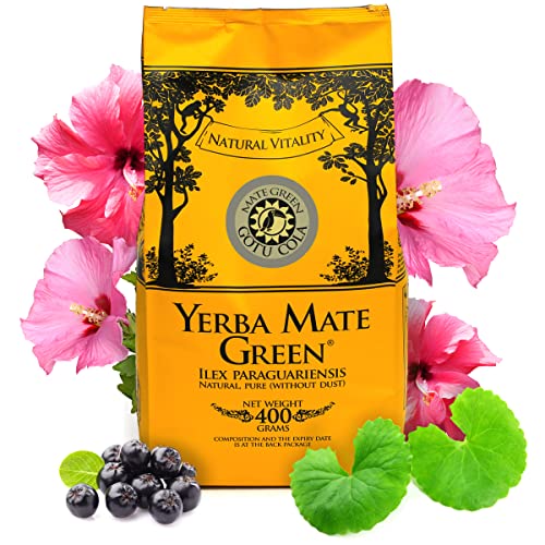 Yerba Mate Green 'Gotu Cola' Brasilianischer Mate-Tee 400g | Süß und Erfrischend Mate Tee | mit Gotu Cola, Aronia, Hibiskusblüten von Mate Green