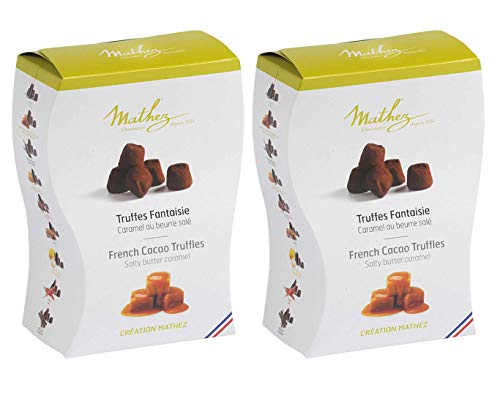 Mathez - 2er Set französische Schokoladentrüffel (Truffes Faintaise) mit gesalzenem Karamell - 2 x 250 g von Chocolat Mathez