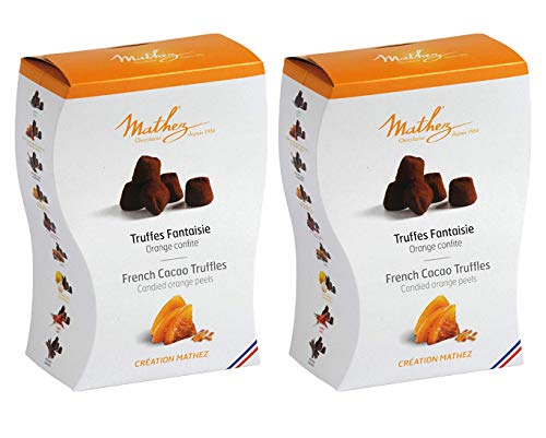Mathez - 2er Set französische Schokoladentrüffel (Truffes Faintaise) mit kandierten Orangenschalen - 2 x 250 g von Mathez