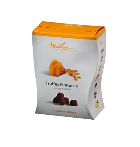 Trüffelpralinés m. kandierten Orangenschalen Mathez Truffes Fantaisie von Chocolat Mathez