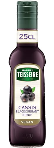 Mathieu Teisseire Schwarzer Johannisbeere Sirup, für Getränke, Erfrischungsgetränke, Cocktails, Kaffee und Desserts, Flasche 25 cl von Mathieu Teisseire