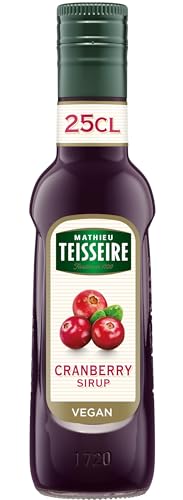 Mathieu Teisseire Cranberry Sirup, für Getränke, Erfrischungsgetränke, Cocktails, Kaffee und Desserts, Flasche 25 cl von Mathieu Teisseire