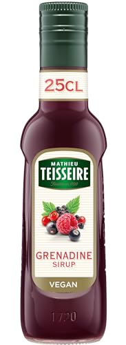 Mathieu Teisseire Grenadine Sirup, für Getränke, Erfrischungsgetränke, Cocktails und Desserts, Flasche 25 cl von Mathieu Teisseire