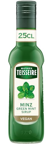 Mathieu Teisseire Pfefferminz Sirup, für Getränke, Erfrischungsgetränke, Cocktails, Kaffee und Desserts, Flasche 25 cl von Mathieu Teisseire