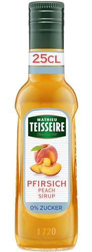 Mathieu Teisseire Pfirsich 0% Zuckerfreier Sirup, Für Getränke, Erfrischungsgetränke, Cocktails, Kaffee und Desserts, 25cl Flasche von Mathieu Teisseire