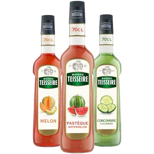 Mathieu Teisseire - Sortiment Sonnenfrüchte: Melonensirup, Wassermelonensirup, Gurkensirup für Erfrischungsgetränke, 3 x 70 cl Mathieu Teisseire - Sortiment Sonnenfrüchte: Melonensirup, Wassermelonensirup, Gurkensirup für Erfrischungsgetränke, 3 x 70 cl von Mathieu Teisseire