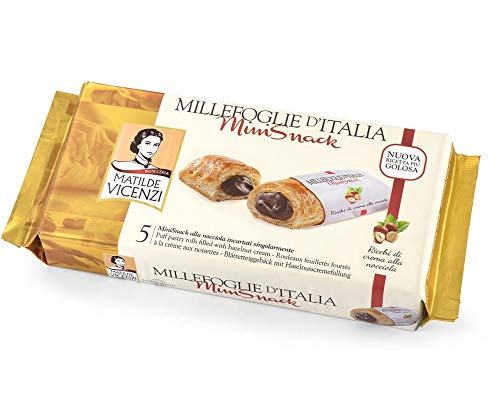 12x Matilde Vicenzi Millefoglie d'Italia Mini Snack Nocciola kekse mit Haselnusscreme 125g Blätterteig von Matilde Vicenzi