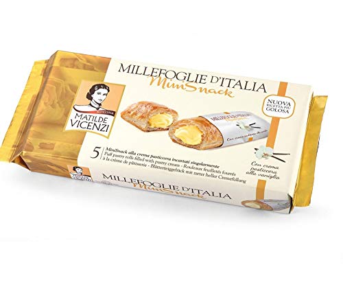 16x Matilde Vicenzi Millefoglie d'Italia Mini Snack Crema Blätterteig kekse mit Vanillecreme 125g von Matilde Vicenzi