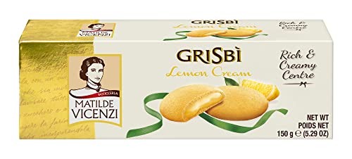 Matilde Vicenzi Grisbi Lemon – Italienische Kekse mit samtiger Cremefüllung, Mürbeteigkekse nach italienischer Backtradition, 14er Pack Mürbeteiggebäck(14 x 150 g) von Matilde Vicenzi