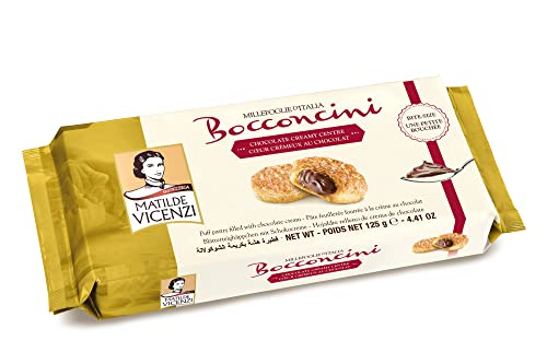 Matilde Vicenzi MilleFoglie Bocconcini Schoko - Italienisches Blätterteig Gebäck mit Cremefüllung, 16er Pack (16 x 125 g) 4463 von Matilde Vicenzi