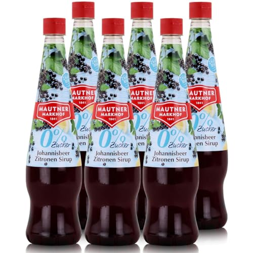 Mautner Getränkesirup Johannisbeer Zitrone 0% Zucker 0,7L - Softdrink (6er Pack) von Mautner Markhof